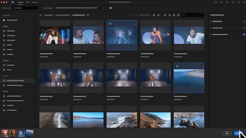Ảnh GIF mô phỏng quá trình làm video từ ảnh và nhạc: kéo thả ảnh, cắt ghép clip và thêm nhạc nền trên phần mềm máy tính.
