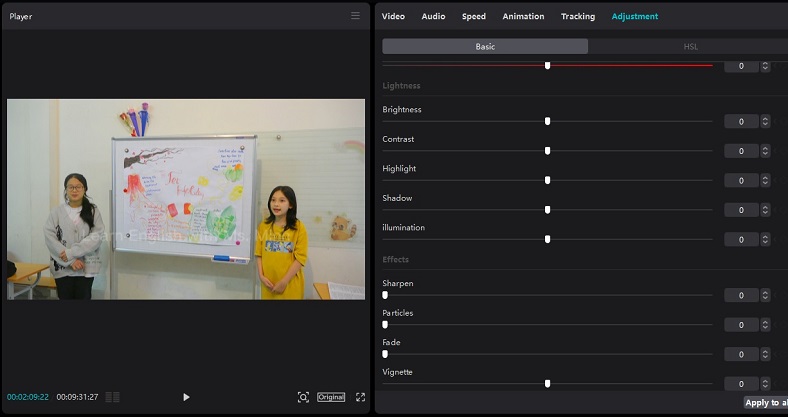 chinh sua anh sang cho video