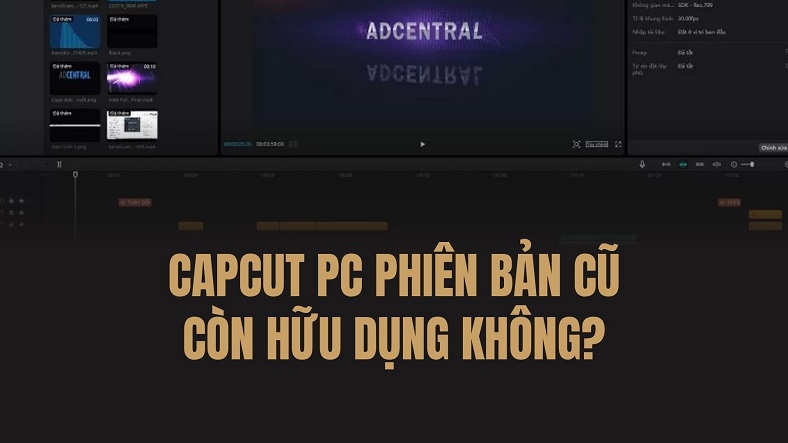 Giao diện phần mềm CapCut PC trên máy tính, minh họa cho bài viết về việc người dùng tìm kiếm CapCut PC phiên bản cũ do thay đổi chính sách Pro.