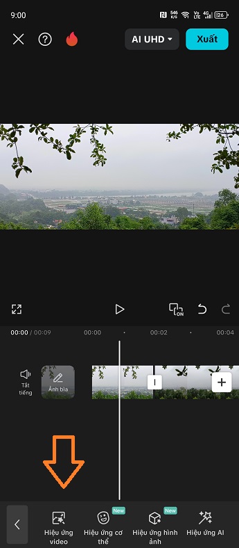 Giao diện lựa chọn hiệu ứng chuyển cảnh giữa các phân đoạn ảnh trong ứng dụng Capcut.